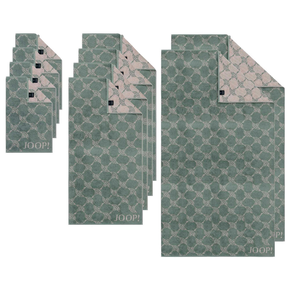HANDTUCH Unisex Grün Baumwolle 10er Pack - Pinienfarben, Textil (200/135cm) - Joop!