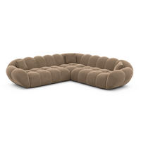 ECKSOFA Liva Braun Samtstoff - Braun, Textil (258/258cm) - VAROYAL
