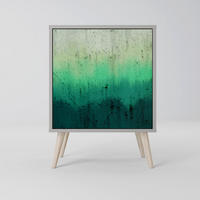 SIDEBOARD NORTHERN LIGHTS, Grau, 57,5x42x77,5 cm, Schräge Buchenholzfüße - Buchefarben/Multicolor, Holzwerkstoff/Buchenholz (57.5/77.5/42cm) - SpaceRebels