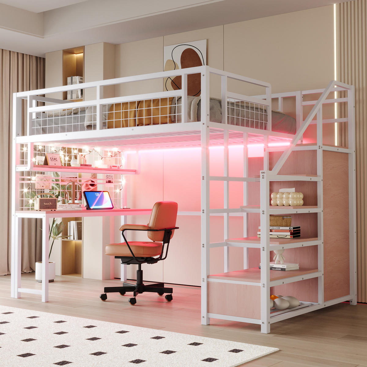 HOCHBETT Metall 140/200 cm Weiß - Weiß, Metall - Raumix