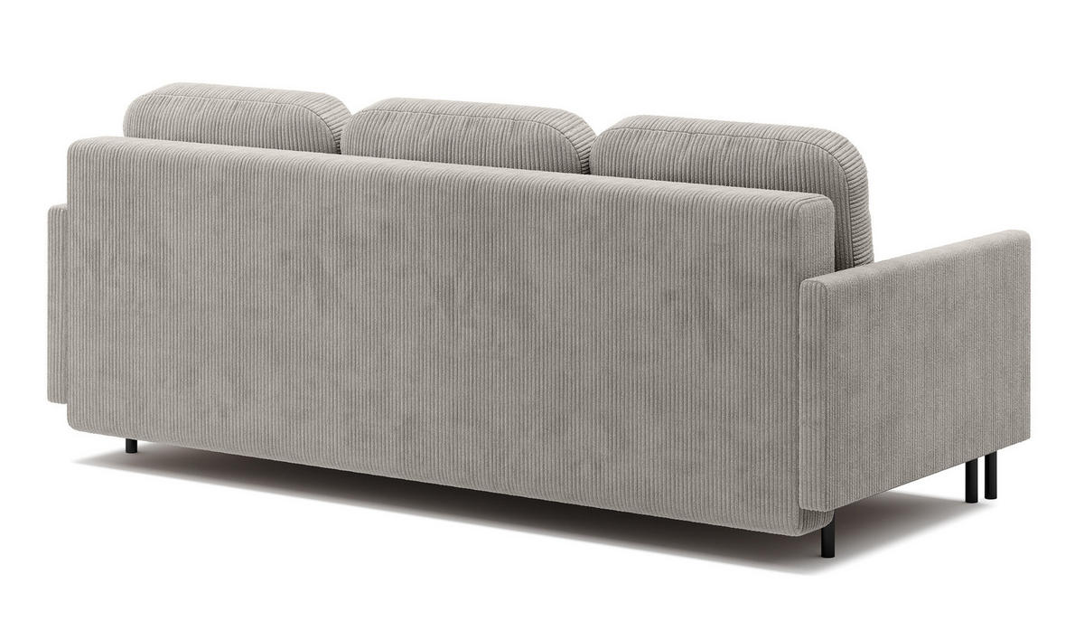 SCHLAFSOFA Hamiel Hellbeige Cordbezug 212 cm - Ecru/Schwarz, Holz/Textil (212/87/97cm) - Selsey