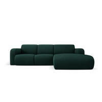 ECKSOFA rechts Molino aus strukturiertem Stoff flaschengrün 4 Sitzplätze - Dunkelgrün, Textil (170/250cm) - Micadoni