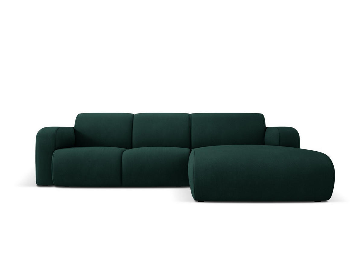 ECKSOFA rechts Molino aus strukturiertem Stoff flaschengrün 4 Sitzplätze - Dunkelgrün, Textil (170/250cm) - Micadoni