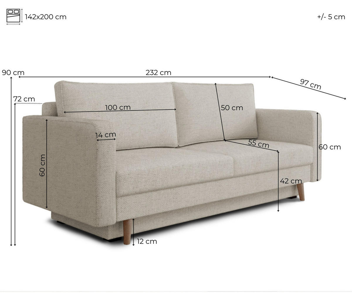 SCHLAFSOFA - Marbella - Grün (IMO 35) - Grün, Holz (230/90/97cm) - Möblo