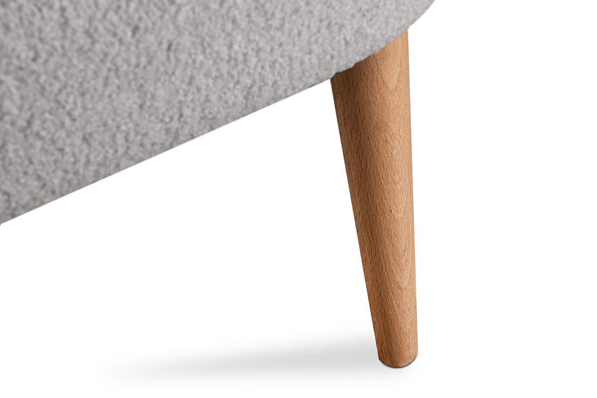 COCKTAILSESSEL APPA auf hohen Beinen aus Buchenholz gebeizter Eiche, Hellgrau/Eiche Dekor - Eichefarben/Hellgrau, Holz/Textil (63/89/65cm) - KONSIMO®