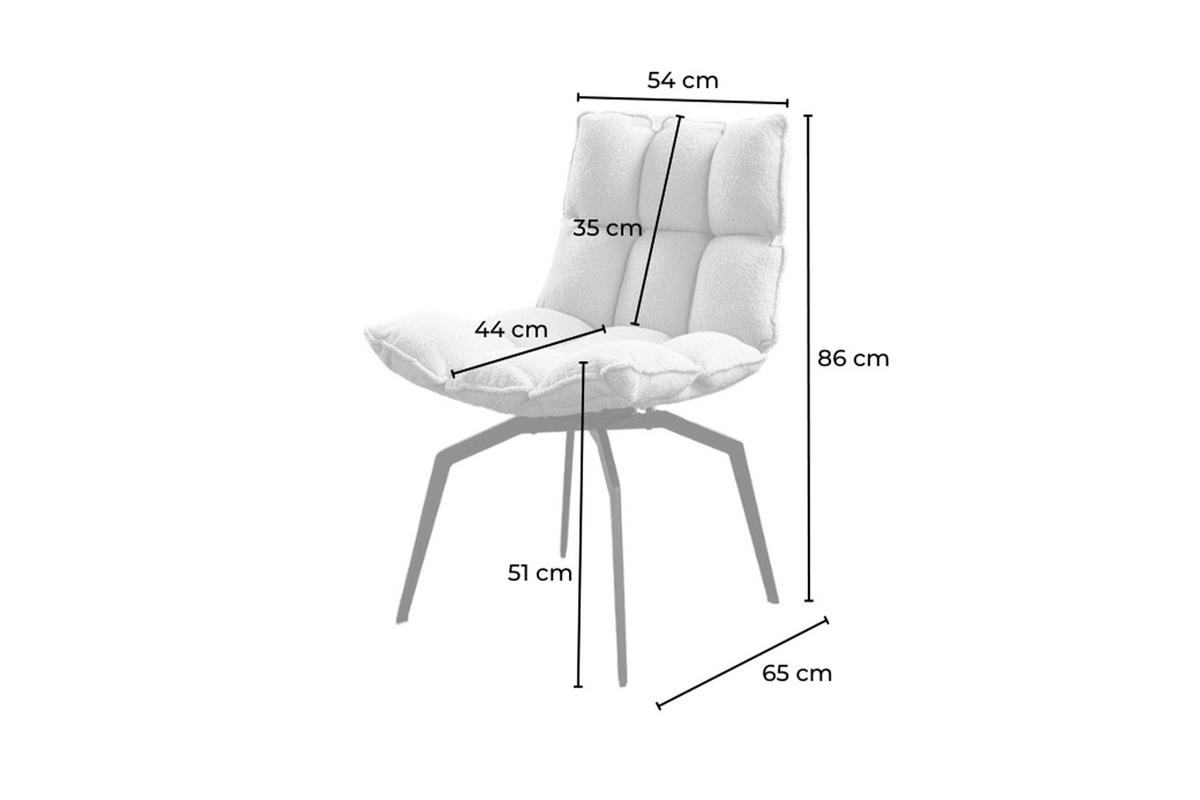 ESSZIMMERSTUHL BARO Weiß Webstoff Drehbar (360°) (1er-Set) - Weiß, Kunststoff/Textil (54/86/65cm) - KAWOLA