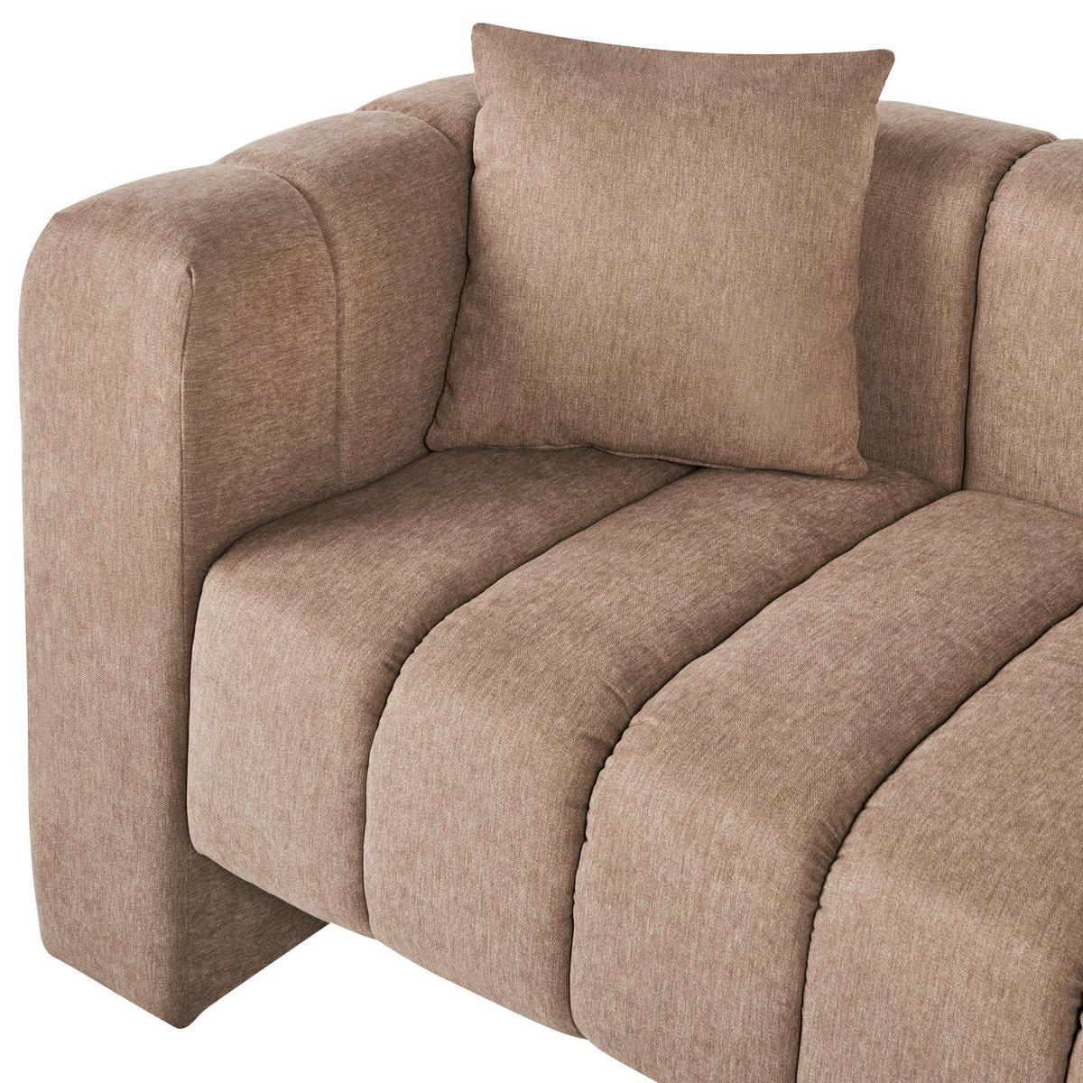 CHAISELONGUE-LINKSSEITIGE Stoff Hellbraun Lannils - Hellbraun/Schwarz, Textil (173/73/79cm) - Beliani