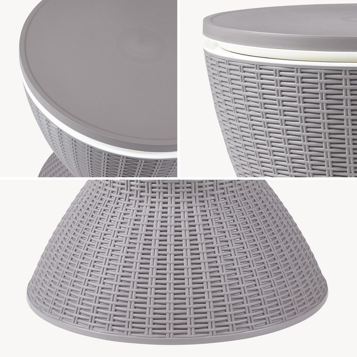KÜHLTISCH Atessa - Hellbraun, Kunststoff/Metall (48.5/48.5/58cm) - casa.pro