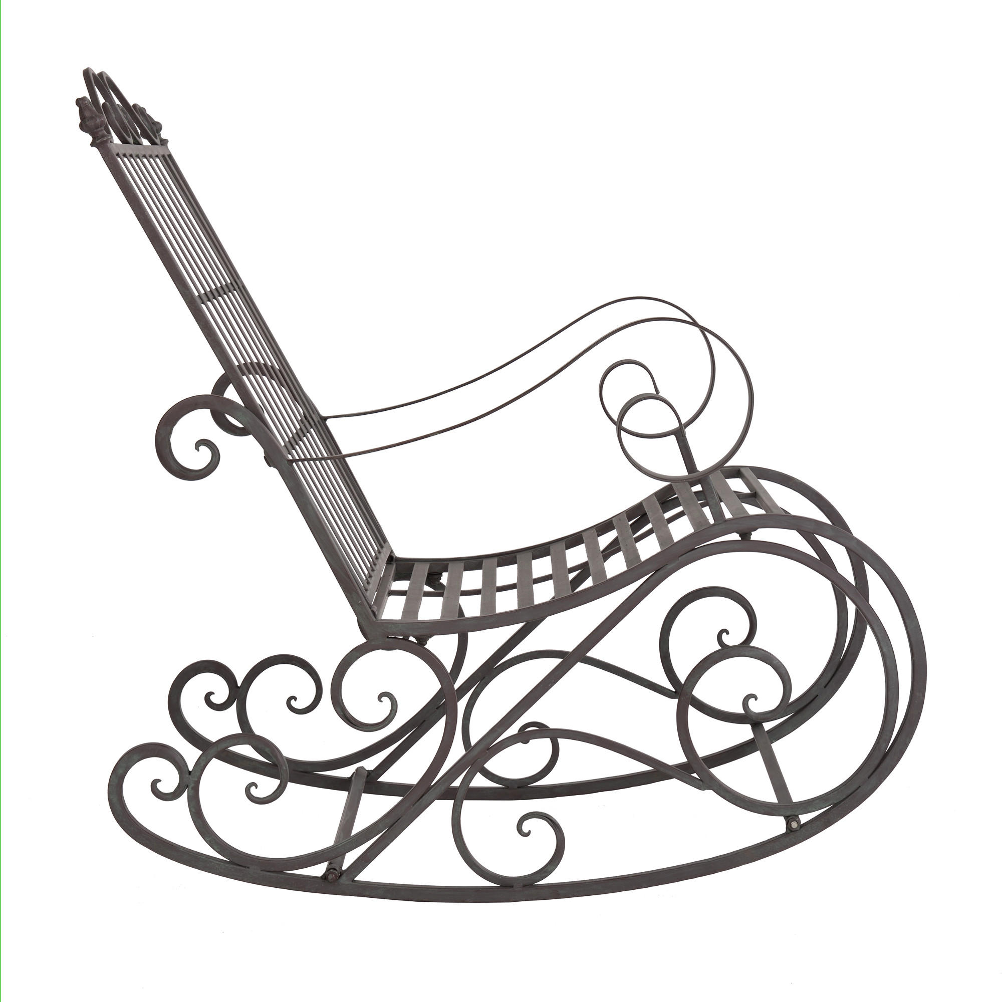 Thumbnail - [en.casa] Schaukelstuhl, Grün, Metall, 59x92x90 cm, Gartenmöbel, Liegestühle