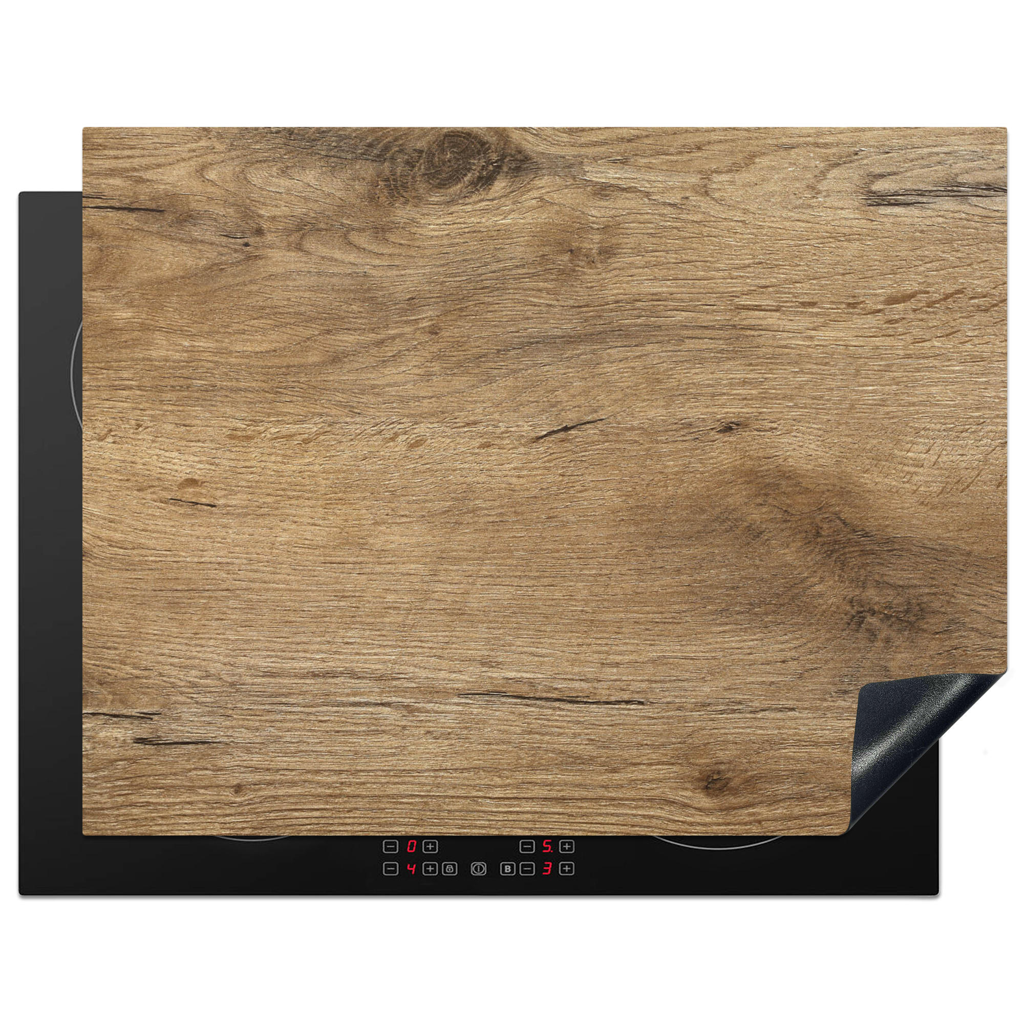 HERDABDECKPLATTE Holz - Braun - Holzoptik 77x59 cm - Eichefarben, Kunststoff (77/0.2/59cm) - MuchoWow