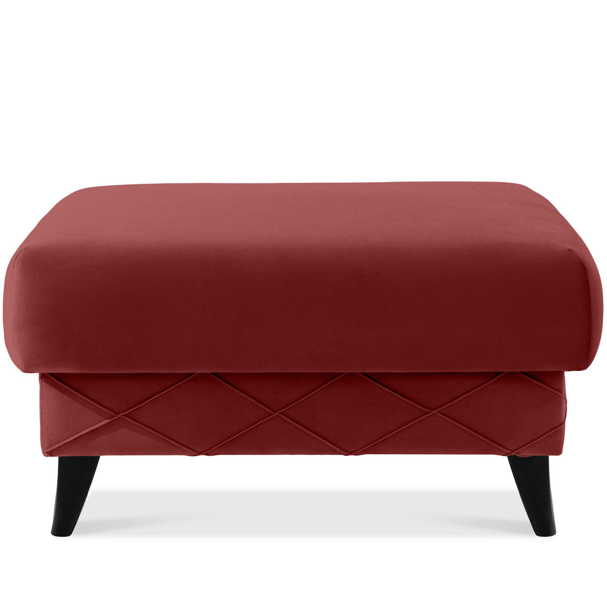 POUF GUSTAVO III Velours, Bordeaux - Bordeaux, Holz/Holzwerkstoff (92/49/92cm) - KONSIMO®
