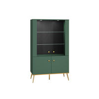 VITRINE FORT Grün, Gold 92x40x152 cm - Goldfarben/Grün, Holzwerkstoff (92/152/40cm) - FURNLUX