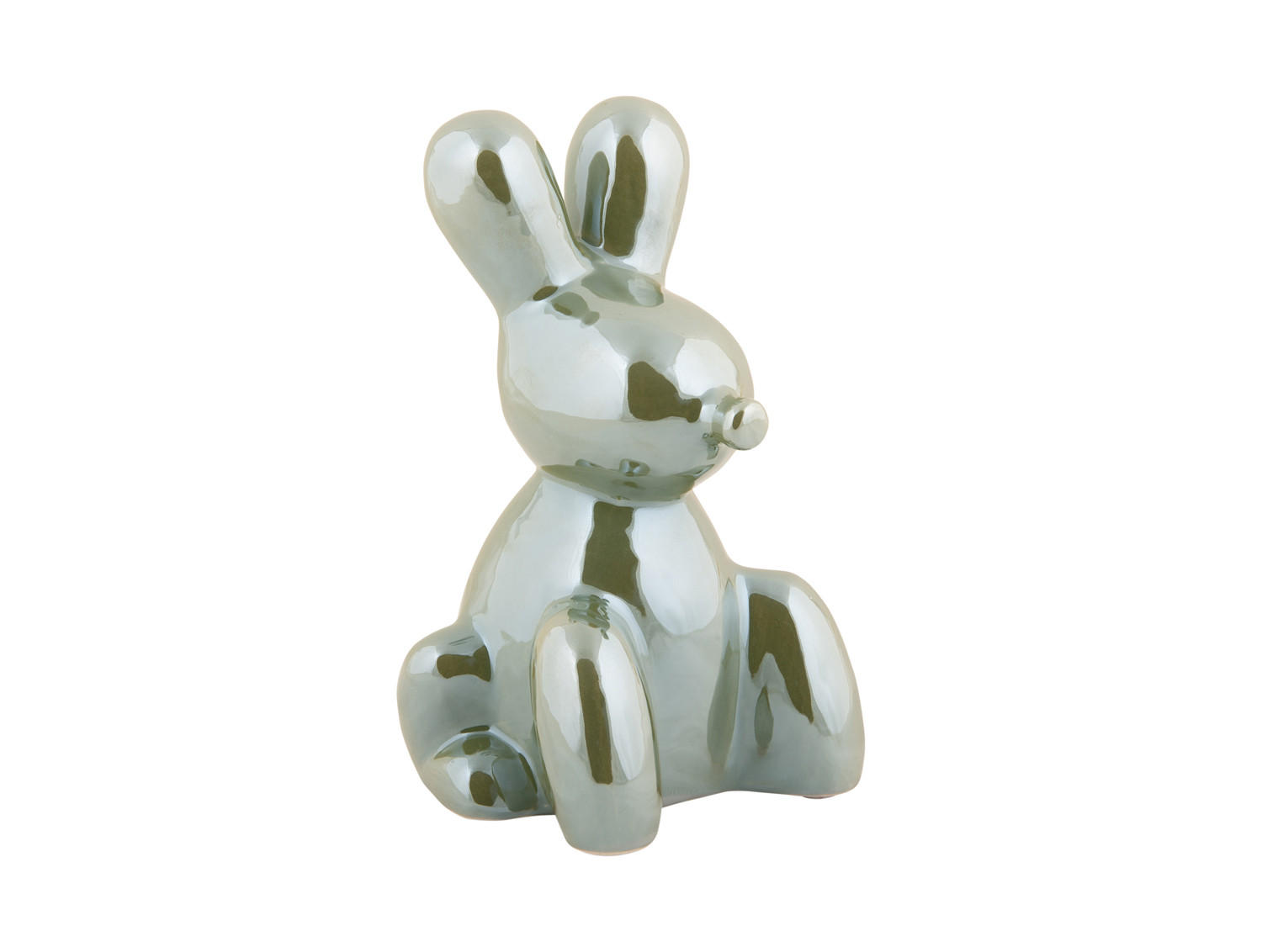 SKULPTUR Bunny Jungle Green 10/9/15 cm - Grün, Keramik (9/15/10cm) - Present Time