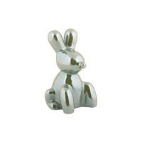 SKULPTUR Bunny Jungle Green 10/9/15 cm - Grün, Keramik (9/15/10cm) - Present Time