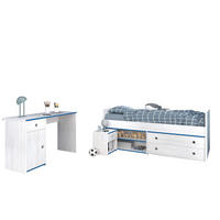 KINDERZIMMER-SET 3-tlg. Parisot Smoozy 27a Holzdekor Kiefer Weiß/Blau - Blau/Weiß, Kunststoff (100/1/200cm) - 58aufmkessel