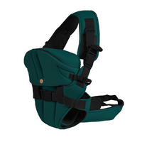BABYTRAGE Carry go 2 in 1 grün Bauchtrage, Hüfttrage, abnehmbare Kopfstütze, Stillposition, 13 kg - Grün, Textil (24/35/13cm) - Moni