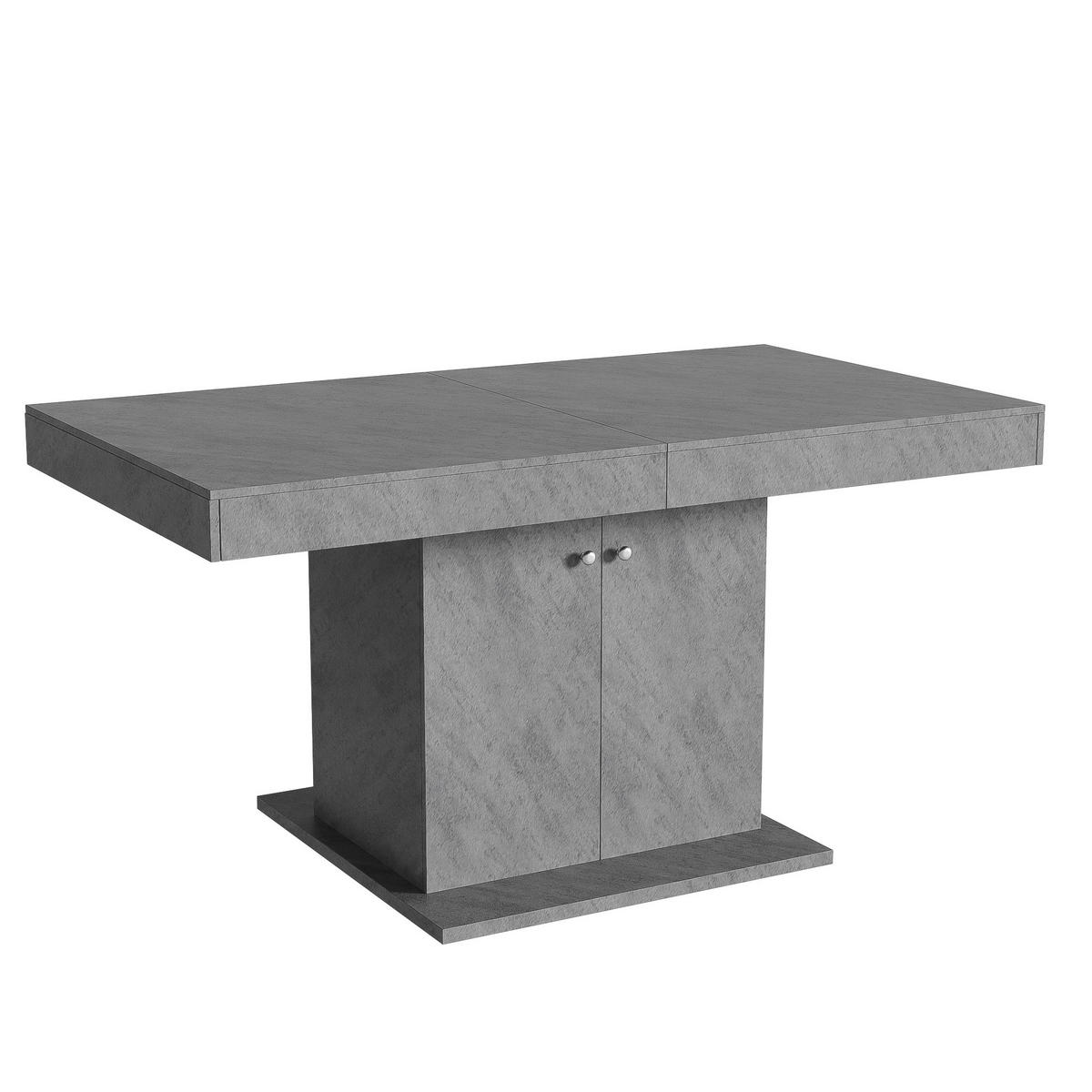 ESSTISCH 180/80/76cm grau mit Stauraum aus Spanplatte - Grau, Holzwerkstoff (180/80/76cm) - OKWISH