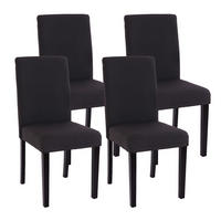 ESSZIMMERSTUHL Schwarz, Dunkelbraun 4er-Set - Dunkelbraun/Schwarz, Textil (43/90/56cm) - MCW