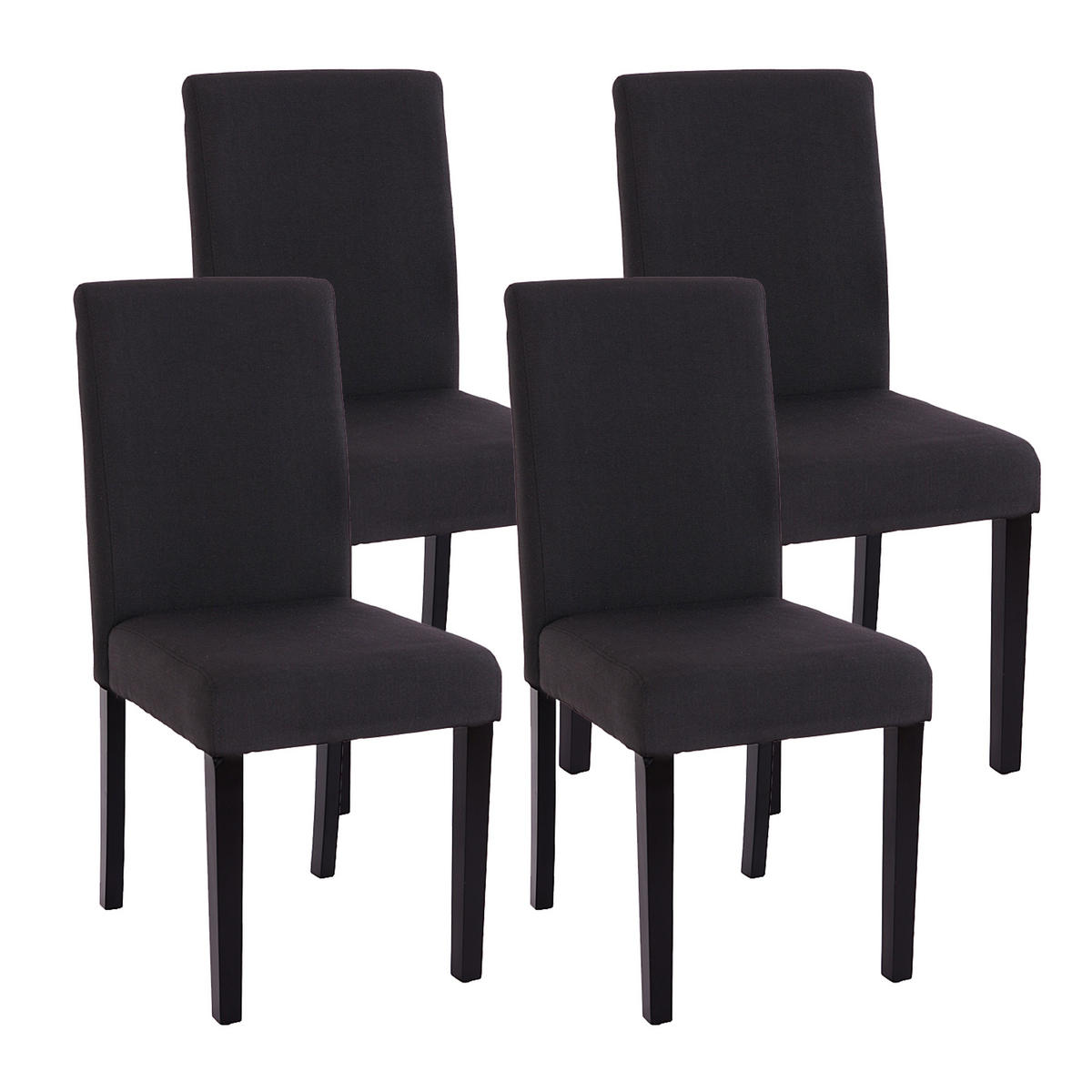 ESSZIMMERSTUHL Schwarz, Dunkelbraun 4er-Set - Dunkelbraun/Schwarz, Textil (43/90/56cm) - MCW
