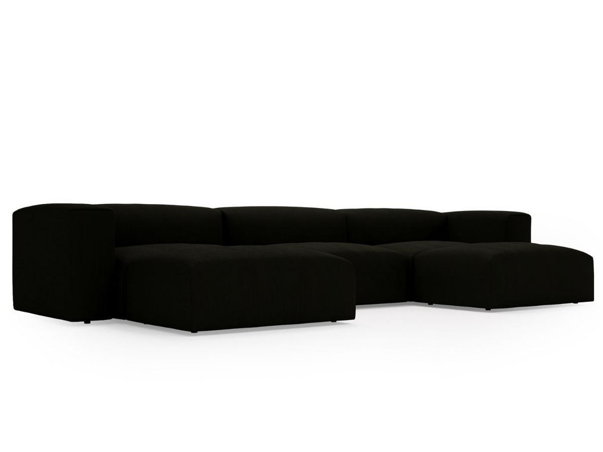 WOHNLANDSCHAFT U Landi Schwarz - Schwarz, Kunststoff/Textil (340/85/180cm) - Graingold