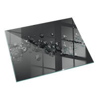 GLASPLATTE für Kamin 120x80 cm Schwarz - Schwarz, Glas (120/80/0.4cm) - ArtPrintCave