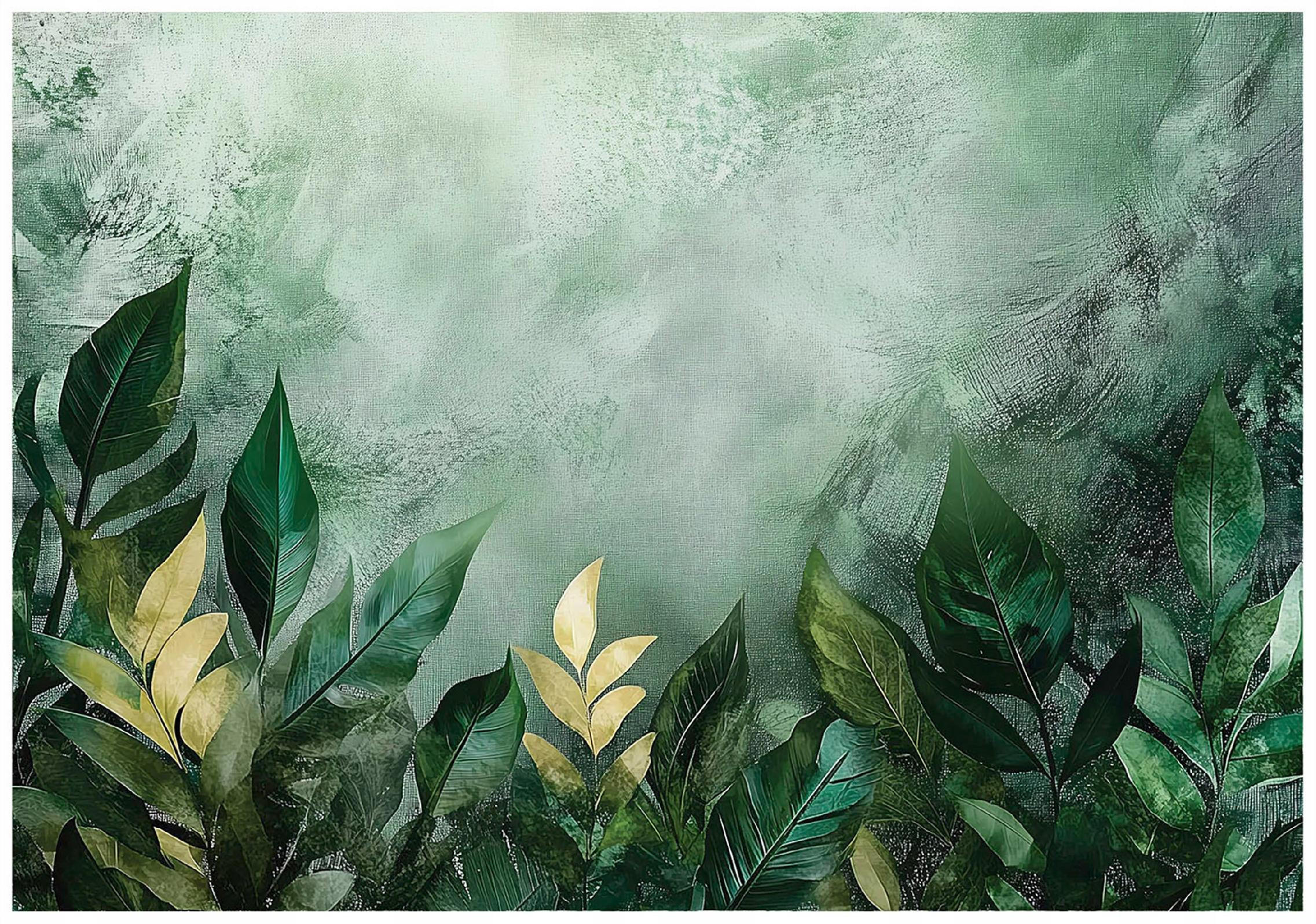 FOTOTAPETE Blätter Grün Natur Vlies Tapete Wohnzimmer Schlafzimmer 400x280 - Grün, Papier (400/280cm) - Wallarena