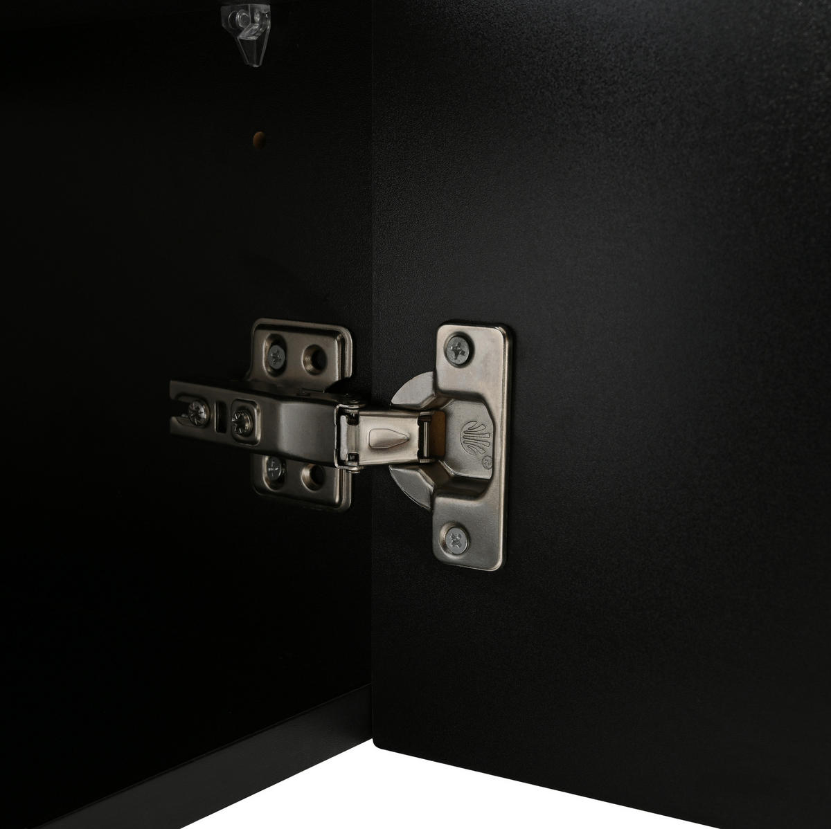 LOWBOARD 175/38/56 cm Schwarz aus MDF und Spanplatte mit Push-to-Open - Schwarz, Holzwerkstoff (38/56/175cm) - OKMYHOME