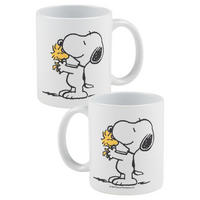KAFFEEBECHER The Peanuts Snoopy Woodstock Weiß 320 ml - Weiß, Keramik (0.32L) - United Labels