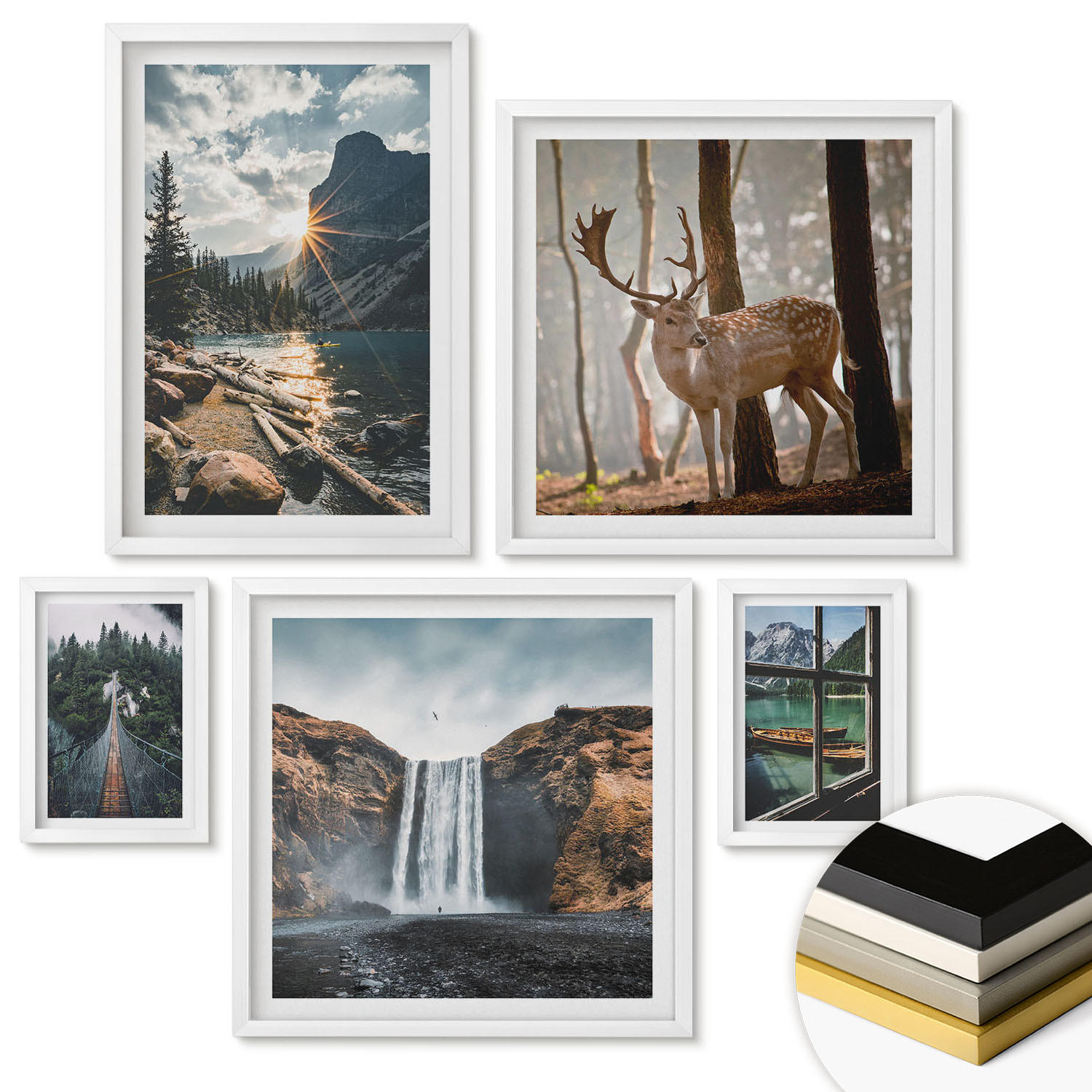 ArtPrintCave Wandbilder Weiß 40x60 cm