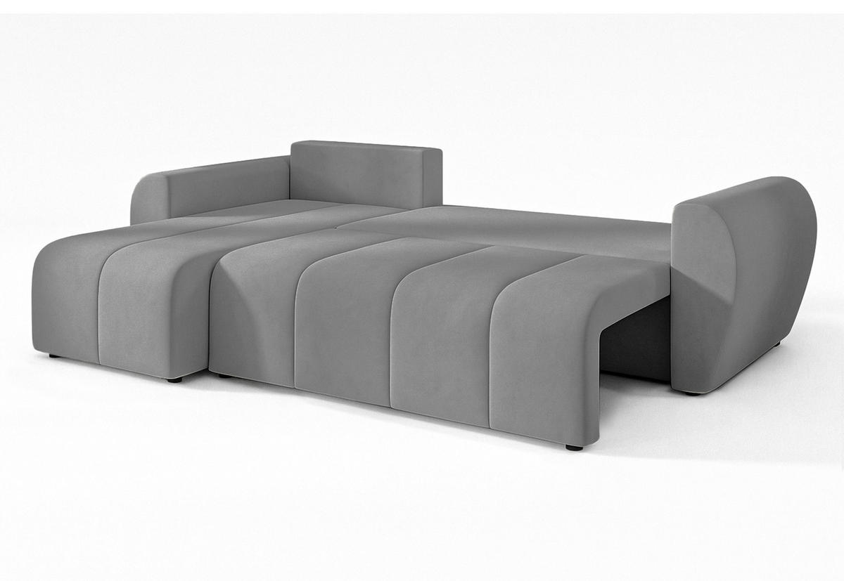 ECKSOFA L Form Malatya Hellgrau 246/145/80 cm stilvolle mit Schlaffunktion L - Hellgrau/Schwarz, Kunststoff/Textil (145/246cm) - AX Living