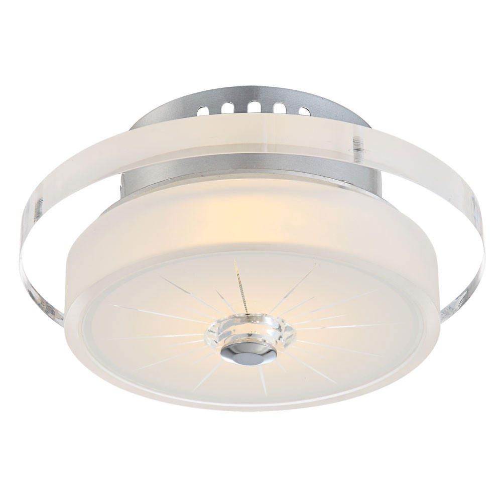 LED DECKENLEUCHTE Glas Weiß Chrom - Weiß, Glas (20/20/10.5cm) - Globo Lighting