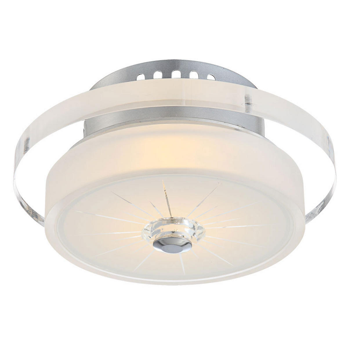 LED DECKENLEUCHTE Glas Weiß Chrom - Weiß, Glas (20/20/10.5cm) - Globo Lighting