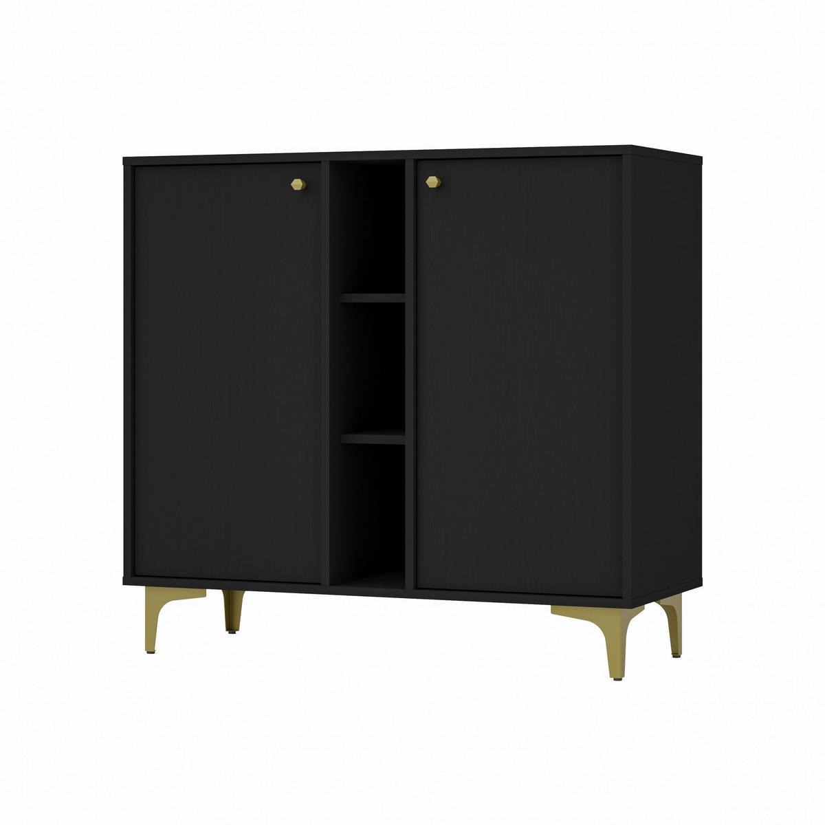 KOMMODE TORINO 100/94/41 cm mit 2 Türen Graphitfarben - Graphitfarben, Holzwerkstoff (100/94/41cm) - MASSENO