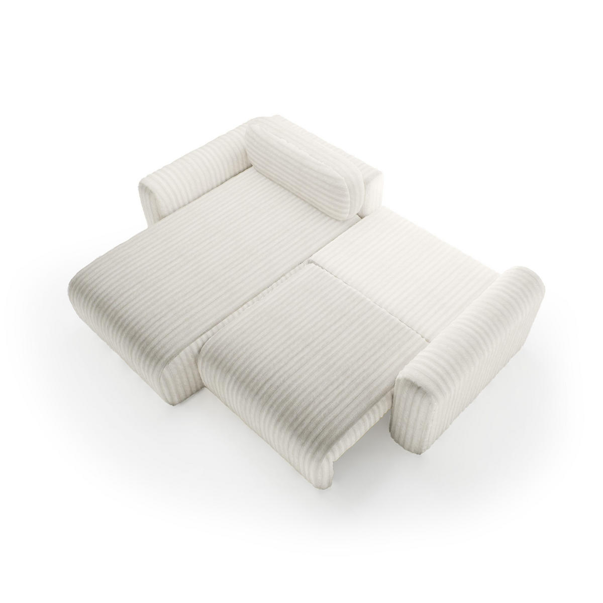 ECKSOFA mit Schlaffunktion Emmen Mini, Hellbeige - Beige, Textil (246/100cm) - Fedve