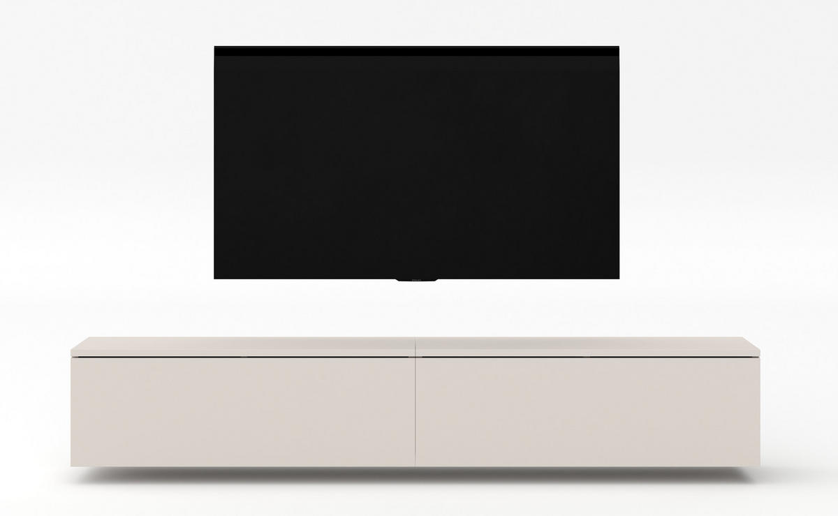 LOWBOARD Loriano 2x100 Beige Kaschmir 200/34/32 cm – TV Schrank - Beige, Holzwerkstoff/Kunststoff (200/34/32cm) - AX Living
