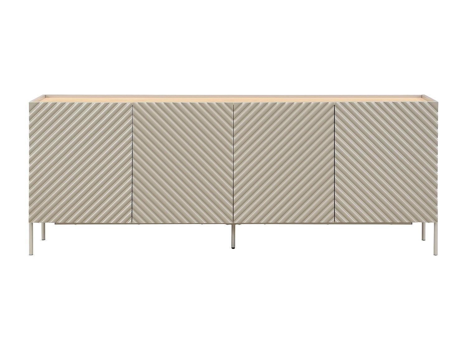 SIDEBOARD - 200 cm x 41 cm - Holz, Platte - Beige, Naturfarben Hell - TASIBA - Beige/Naturfarben, Holz (200/77/41cm) - Vente-Unique