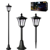 LED-SOLAR-GARTENSTEHLEUCHTE mit Bewegungsmelder Dämmerungssensor für Garten Terasse Balkon warmweißes Licht 3000K 20lm IP44 3-in-1 - Schwarz, Kunststoff (17.5/17.5/175cm) - Northpoint