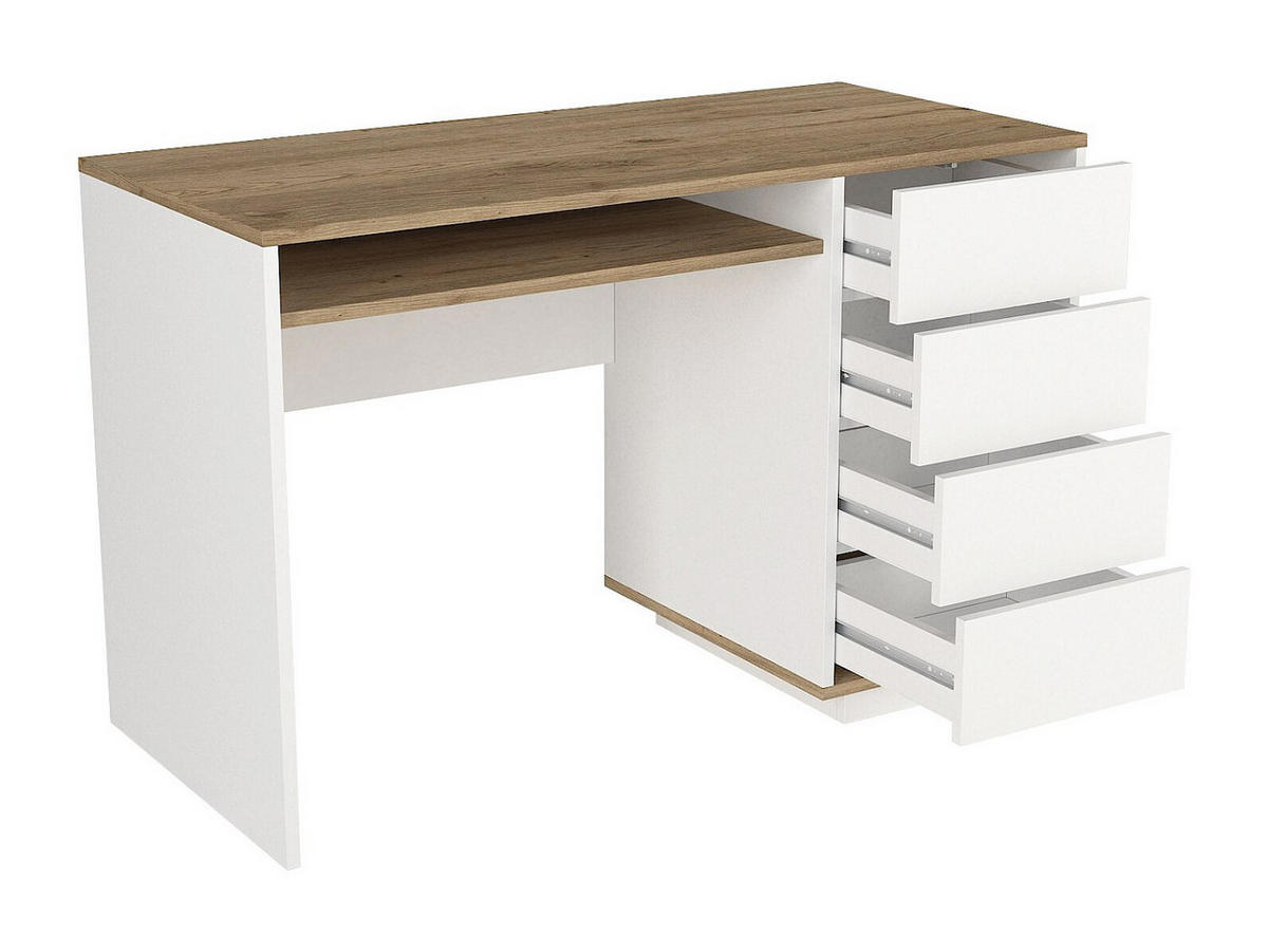 SCHREIBTISCH - 120 cm x 55 cm - holz - weiß Lotula - Weiß, Holz (120/55/76.8cm) - Vente-Unique