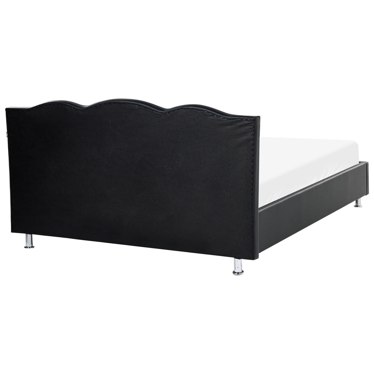 BETT 160/200cm Schwarz Metz - Schwarz, Kunststoff/Textil (160/200cm) - Beliani
