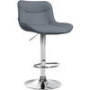 BARHOCKER Lederlook grau - Chromfarben/Grau, Textil/Metall (49/85/51cm) - CLP