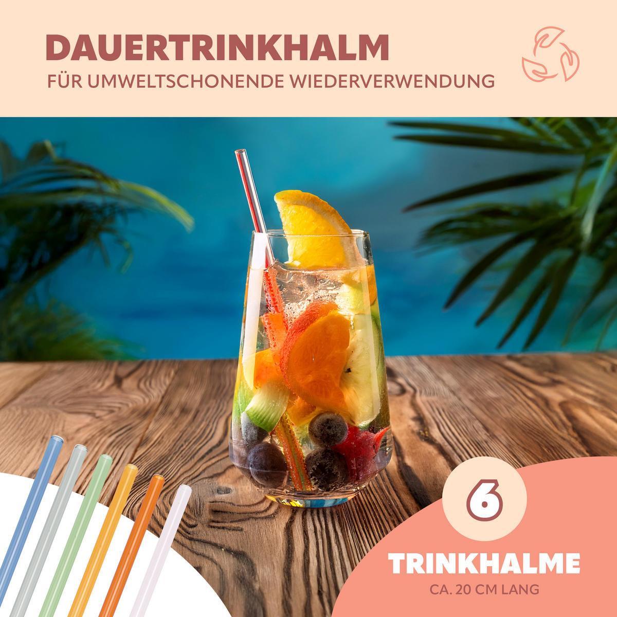 GLAS-TRINKHALME, bunt, Borosilikatglas - Multicolor, Glas (0.8/20cm) - bremermann