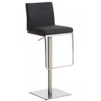BARHOCKER Stoff Dunkelgrau - Edelstahlfarben/Dunkelgrau, Textil/Metall (42/86/44cm) - CLP