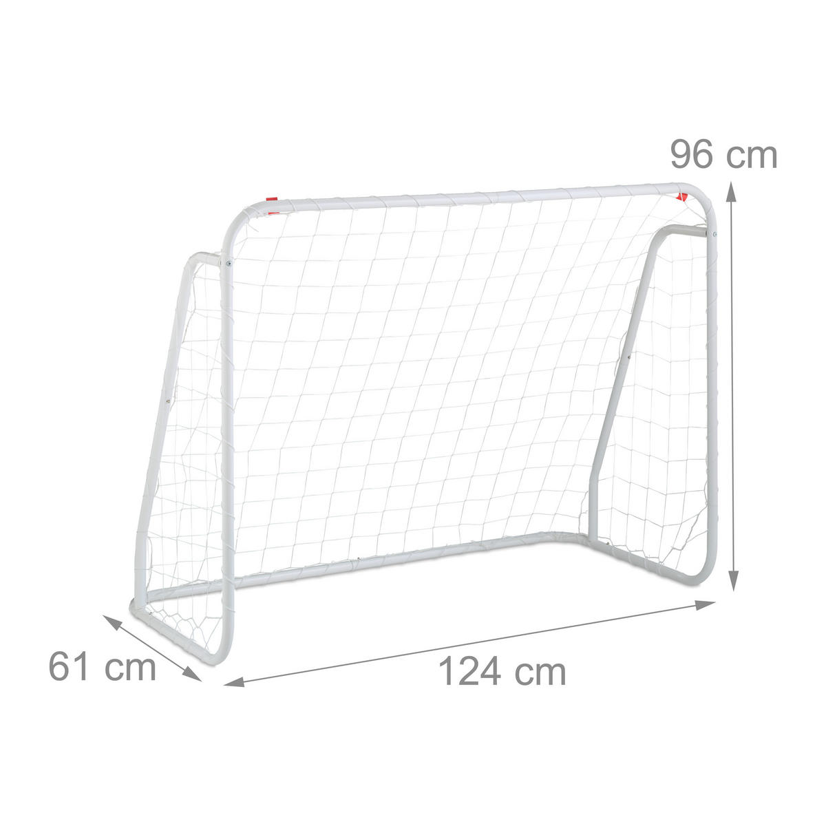 FUSSBALLTOR - Weiß, Kunststoff/Metall (124/61cm) - Relaxdays