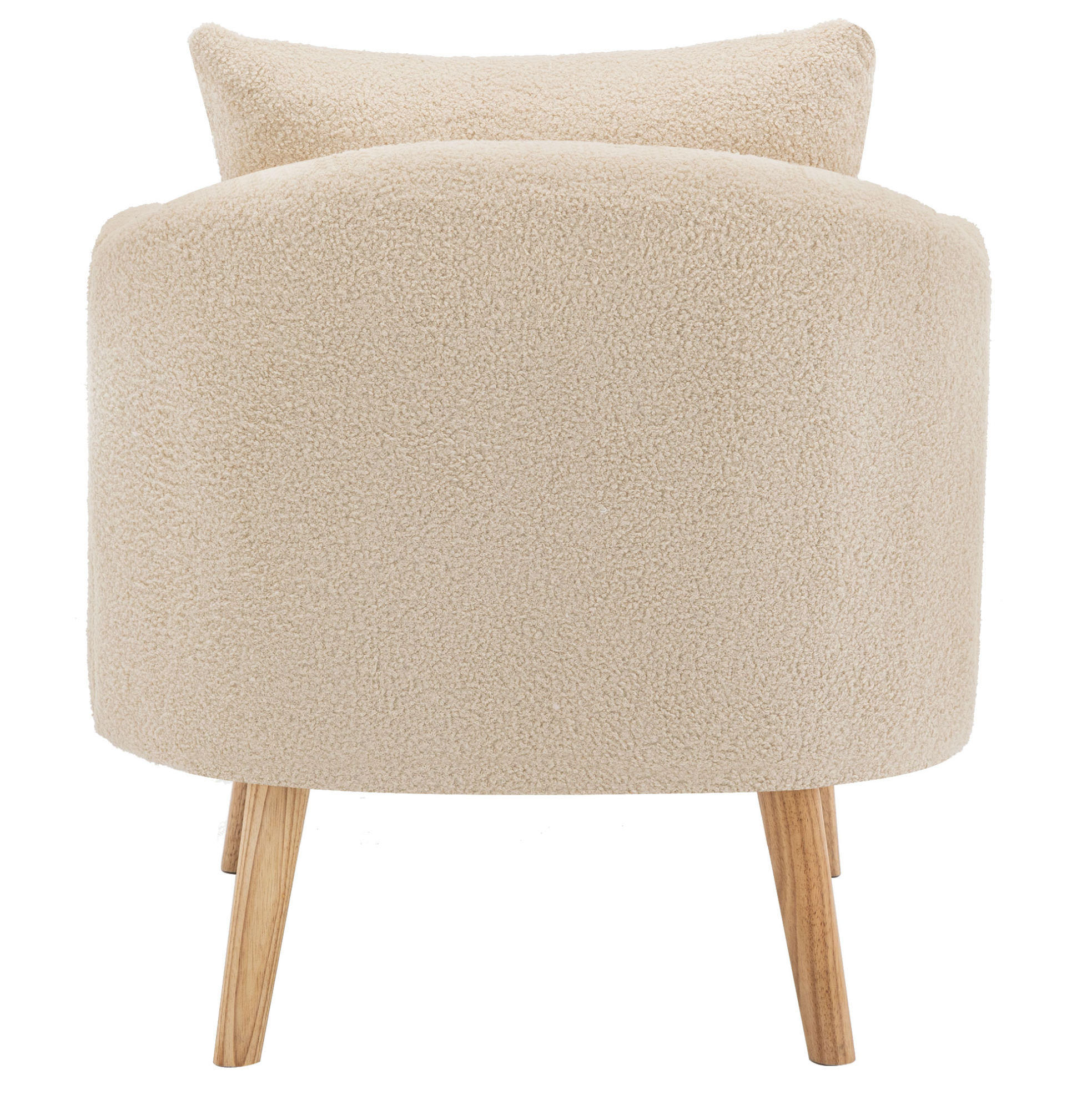 SESSEL 71/72/71 cm Beige aus Teddy mit Kissen - Beige, Textil (72/71/71cm) - OKMYHOME