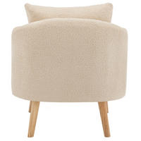SESSEL 71/72/71 cm Beige aus Teddy mit Kissen - Beige, Textil (72/71/71cm) - OKMYHOME