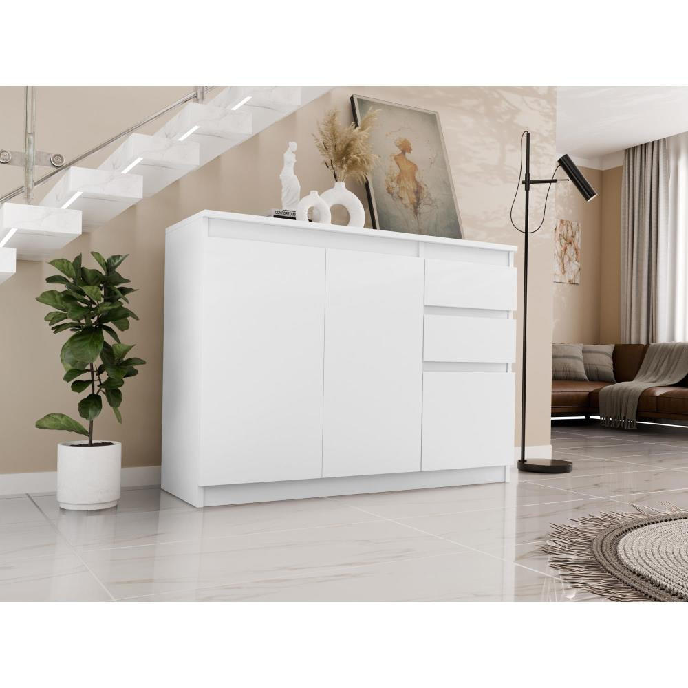 KOMMODE Anthony 3D2S 112/35/82 weiß - Weiß, Holzwerkstoff (112/82/35cm) - Beautysofa