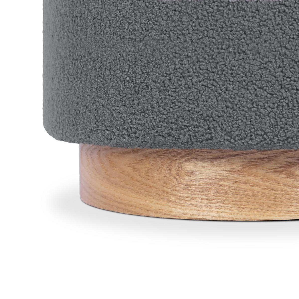TRUHENHOCKER Roméo aus grauem Frotteestoff - Grau, Holzwerkstoff/Textil (37/42/37cm) - Sicaan