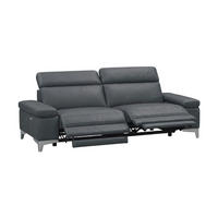 3-SITZER Sofa Talisman Echtleder mit 2 x Relaxfunktion Anthrazit - Anthrazit, Leder/Metall (216/80/100cm)