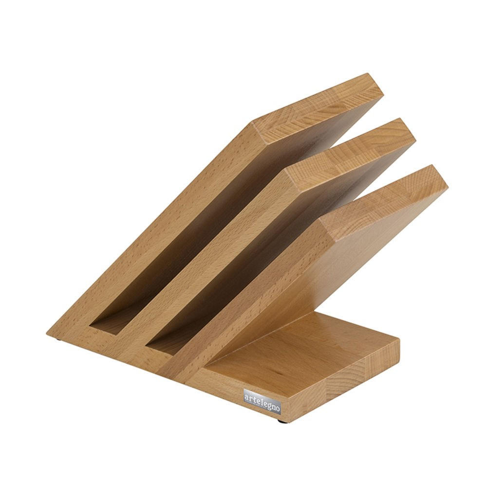 MESSERBLOCK Beige 23.5/21/23.5 cm AL08 - Beige, Holz (21/23.5/23.5cm) - ArteLegno