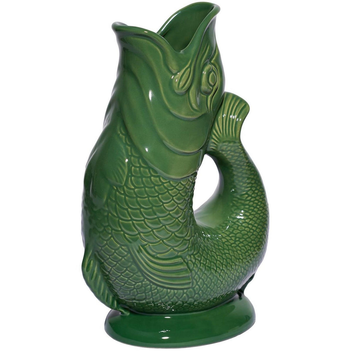 KARAFFE mit „Gluck-Gluck“-Geräusch 27,5/17/9,5 cm - Grün, Keramik (1.2L) - Gluckigluck